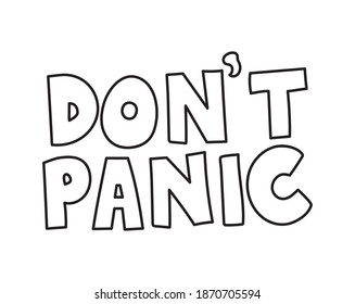 dont panic lettering doodle line style icon vector illustration design
