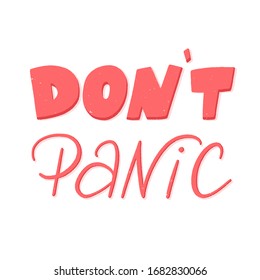 Don't panic lettering with grange texture, no panic concept, vector sign