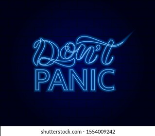 Don't panic  lettering. Vector illustration for card