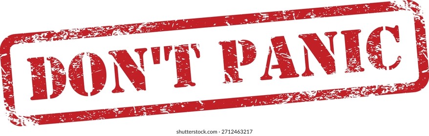 Don't Panic Red Grunge Rubber Stamp