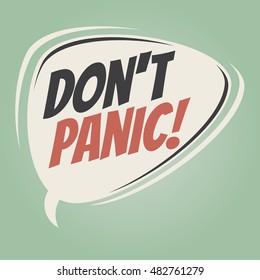 don't panic retro speech balloon