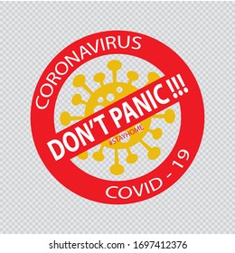 Don't panic sign symbol concept. 