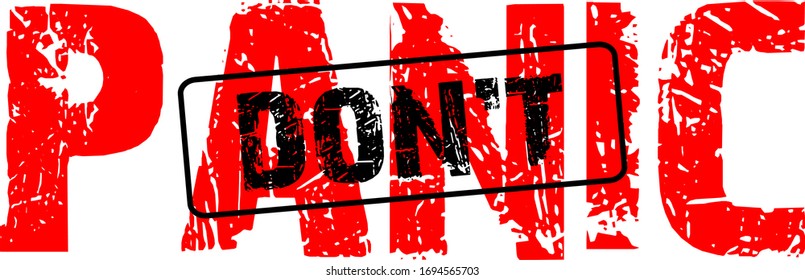 Don`t panic stamp and symbol word 