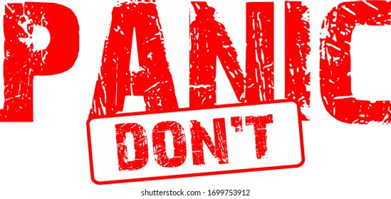 Don`t panic stamp and symbol word 