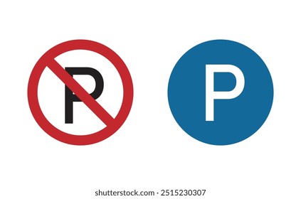 Dont Parking and PARKING allowed Sign vector design ilustration