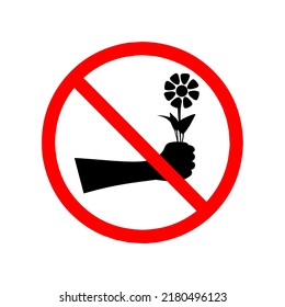 Don't pick the flower sign vector. Isolated on white background