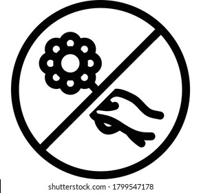 Don't Pick Flowers  Flat Icon Isolated On White Background
