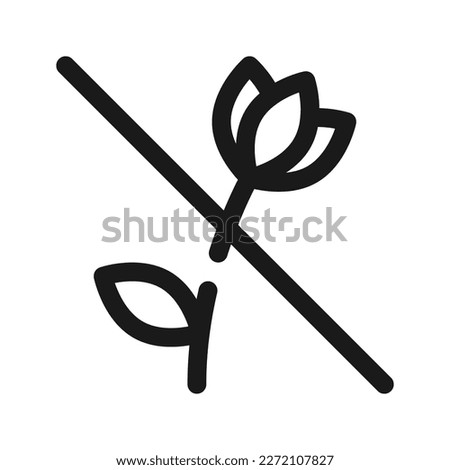 Don't pick the flowers outline icon. Vector graphics