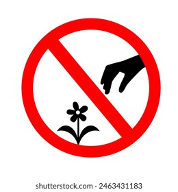 don't pick the plant or don't pick the flower sign simple editable an printable to stickers or allumunium plat