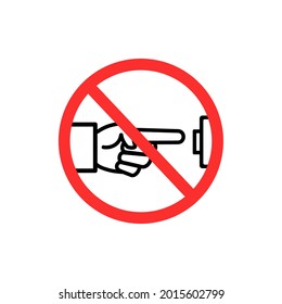 Don't press stop sign icon. Clipart image isolated on white background.