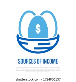 Lege nicht alle Eizellen in einen Korb. Kostenvoranschlag für Unternehmen. Finanzieller Erfolg. Dünne Linie Symbol. Vector-Abbildung.