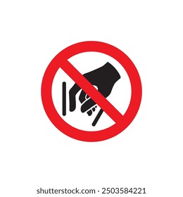 don't put your hands in icon symbol sign vector