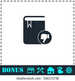 Don't read book icon flat. Simple vector symbol and bonus icon