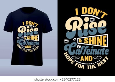 No levanto el diseño de camisetas de vector de café