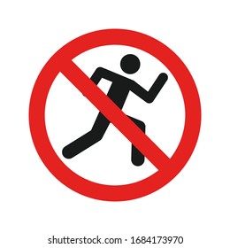 Don't Run icon flat style vector illustration