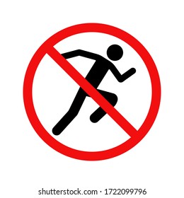 Don't Run icon flat style vector illustration