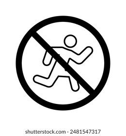Don't Run icon flat style vector illustration color editable