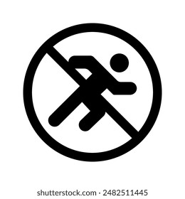 Don't Run icon flat style vector illustration color editable