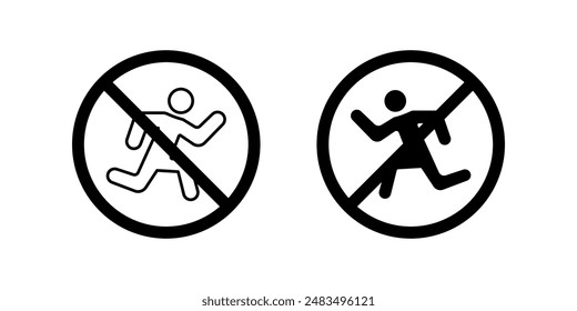 Don't Run icon set flat style vector illustration color editable