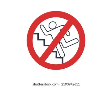 Don't run on the escalator vector icon. 
