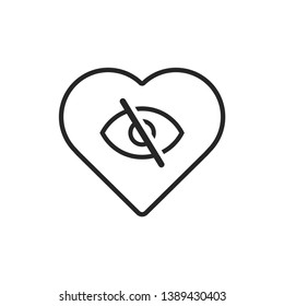 Dont See Like Social Media Icon Isolated On White Background. Hide Like Symbol Modern Simple Vector Icon For Web Site Or Mobile App