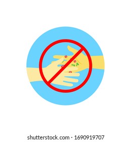 don't shake hands in a pandemic area, social distancing and physical distancing, vector illustration flat design