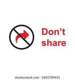 don't share red color vector icon