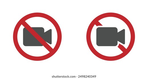 Don`t shoot video vector sign set