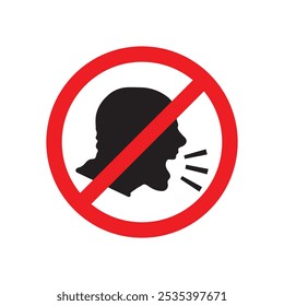 don't shout icon sign vector design isolated background