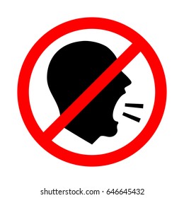 Don't Shout. Vector Illustration Of A  Keep Quiet and Shouting Is Not Allowed Sign.