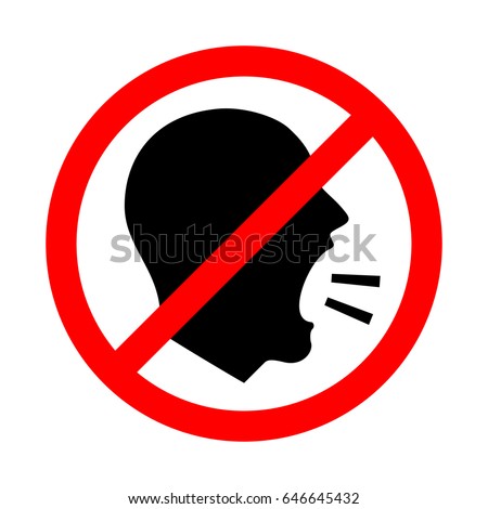Don't Shout. Vector Illustration Of A  Keep Quiet and Shouting Is Not Allowed Sign. ストックフォト © 