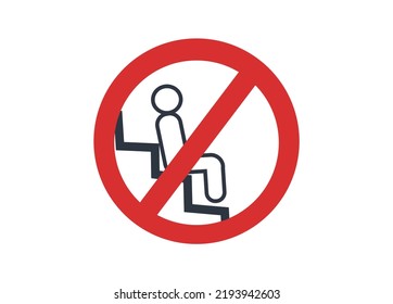 Don't sit on the escalator steps vector icon. 
