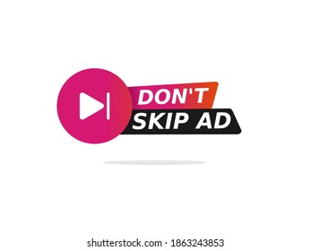 Don't skip ad button vector