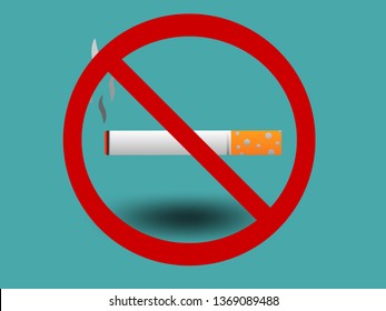 Don't smoke cigarette Logo in vector