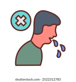 Don't Spit Filled Icons , Vector illustration