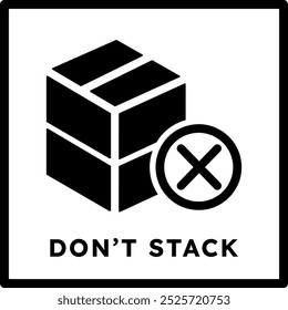 Don't Stack Icon | Fragile Warning Symbol for Packaging and Shipping | Simple and Clear Vector Design for Product Safety, Delivery Labels, and Warehouse Storage