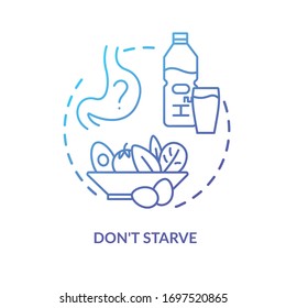 Dont starve concept icon. Wine tasting advice idea thin line illustration. Avoiding getting drunk, drinking water between degustations. Vector isolated outline RGB color drawing