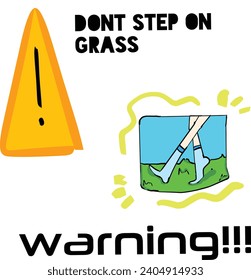 DONT STEP ON GRASSS CHILD STYLE ILLUSTRATION