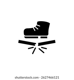 don't step on icon, simple flat style, illustration, logo sign symbol pictogram template, for ui or ux isolated on white for mobile app, editable