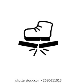 don't step on icon, simple flat style, illustration, logo sign symbol pictogram template, for ui or ux isolated on white for mobile app, editable