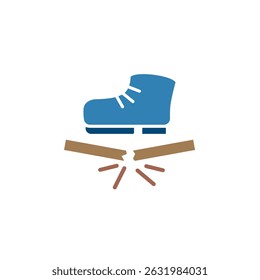 não pisar no ícone, estilo simples plana, ilustração, símbolo de logotipo símbolo pictograma modelo, para ui ou ux isolado em branco para aplicativo móvel, editável