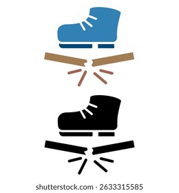 não pisar no ícone, estilo simples plana, ilustração, símbolo de logotipo símbolo pictograma modelo, para ui ou ux isolado em branco para aplicativo móvel, editável