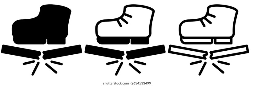 don't step on icon, simple flat style, illustration, logo sign symbol pictogram template, for ui or ux isolated on white for mobile app, editable