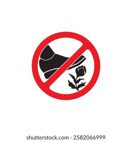 don't step on icon vector illustration design
