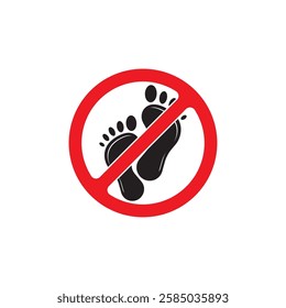 don't step on icon vector illustration design