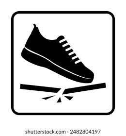 Don't step on it. Vector illustration of fragile or perishable place symbol on packaging, isolated on blank background that can be edited and changed color. Perfect for code on packaging.