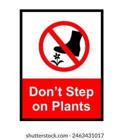 no pisar las plantas Vertical signos etiqueta adhesiva imprimible