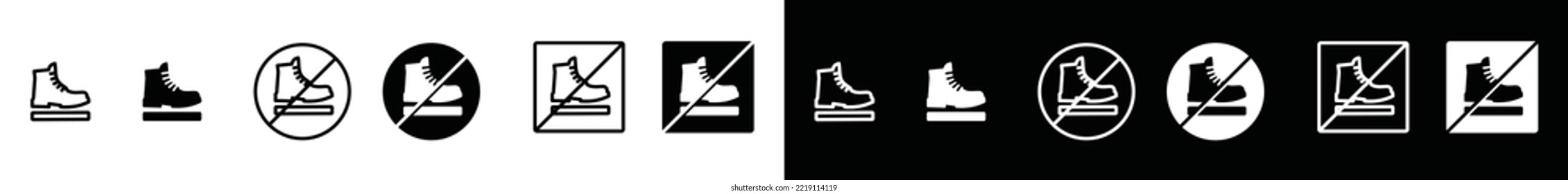 Don't step on it sign. Forbidden to step on package icon vector. Prohibition, warning, ban, do not, no, attention signs