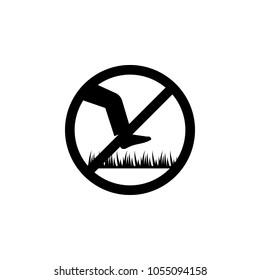 Don't step sign. Don't step on grass icon. Vector illustration Don't walk on grass.