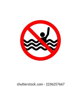 don't swim alone icon style design. don't swim alone vector illustration. isolated on white background.